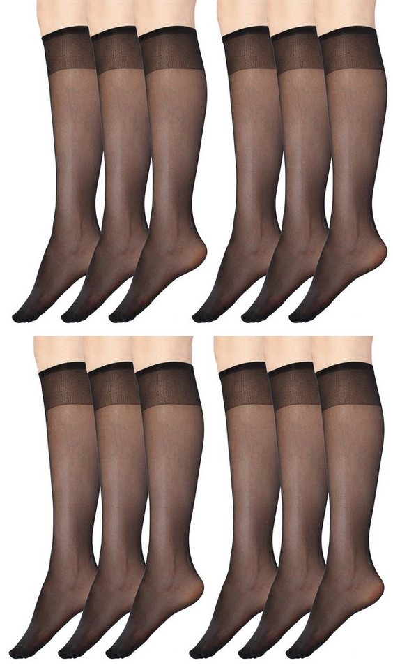 GIULIA Feinkniestrümpfe 15, 20, 40 Den Kniestrümpfe 6 oder 12 Paar Damen Feinkniestrümpfe (12-Paar) von GIULIA