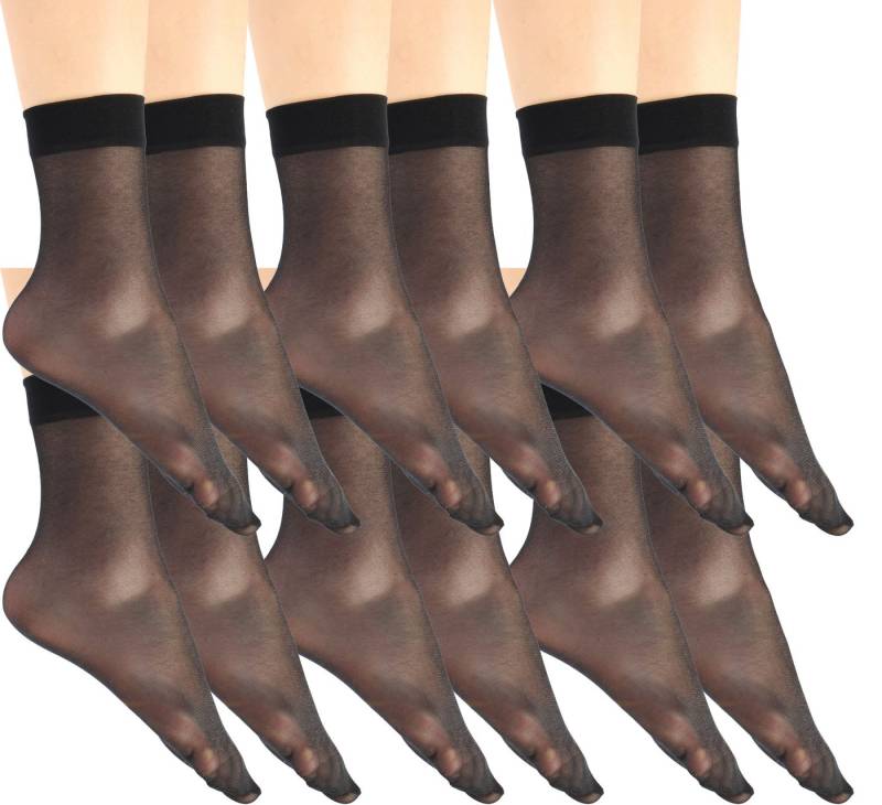 GIULIA Feinkniestrümpfe Damen Socken Sockchen Feinsöckchen 15, 20, 40 Den mit Komfortbund (12-Paar) von GIULIA