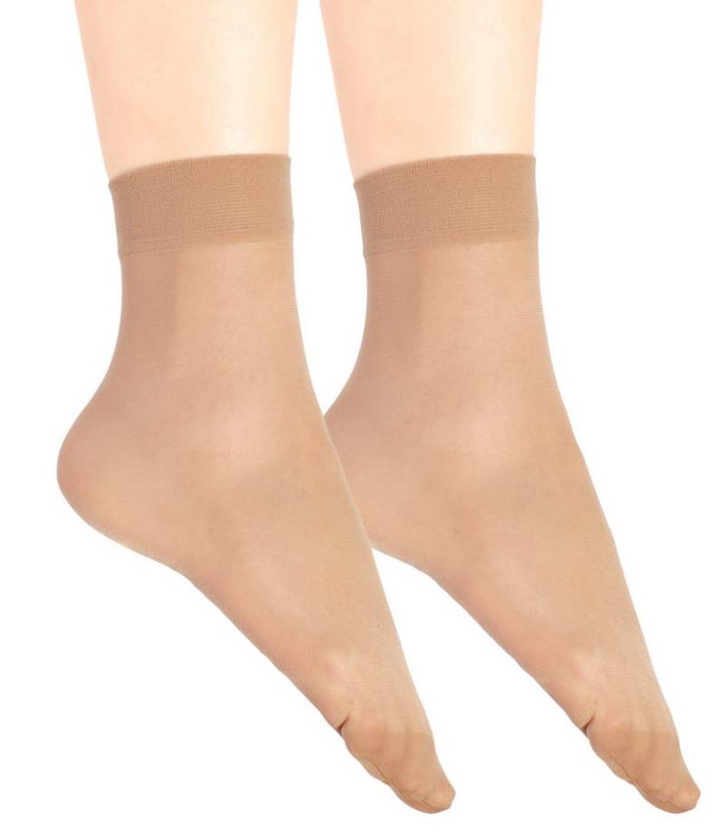 GIULIA Feinkniestrümpfe Damen Socken Sockchen Feinsöckchen 15, 20, 40 Den mit Komfortbund (2-Paar) von GIULIA