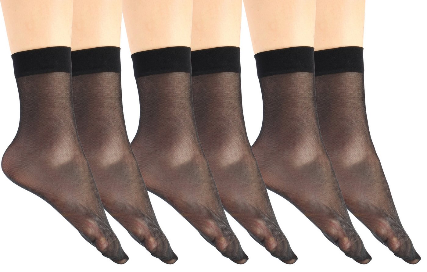 GIULIA Feinkniestrümpfe Damen Socken Sockchen Feinsöckchen 15, 20, 40 Den mit Komfortbund (6-Paar) von GIULIA