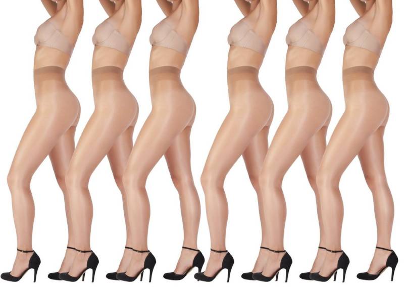 GIULIA Feinstrumpfhose 8 Den Sommer Strumpfhose Damen mit Kühleffekt Transparent Matt 8 DEN (6 St) von GIULIA