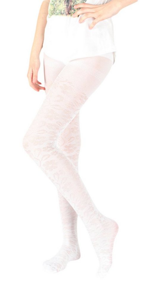 GIULIA Feinstrumpfhose Mädchen Kinder Strumpfhose 60 Den mit Blumen Flower Print Muster 60 DEN (1 St) von GIULIA