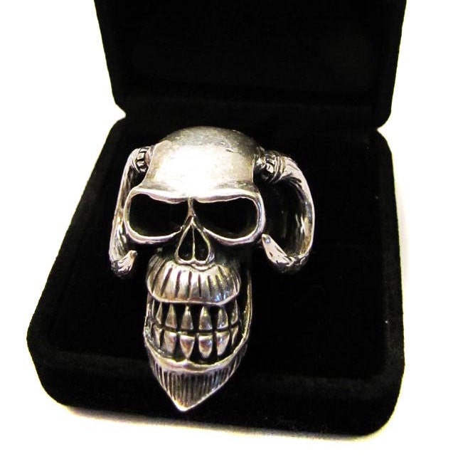 Kostenlose Standart Versand /Vintage Sterling Silber Ring Monkey Skull/Planet Affen von GIULIETTASStore