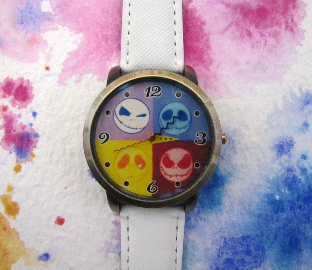 Kostenloser Schneller Versand - Halloween-Muster-Design-Uhr Denim Gedruckt Armband Uhr Wählen Sie Die Farbe-11 Farben von GIULIETTASStore