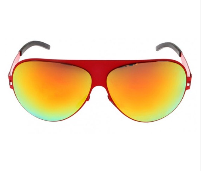 Schneller Kostenloser Versand - Schlanke Rote Metall Design Bunte Sonnenbrille Unisex von GIULIETTASStore