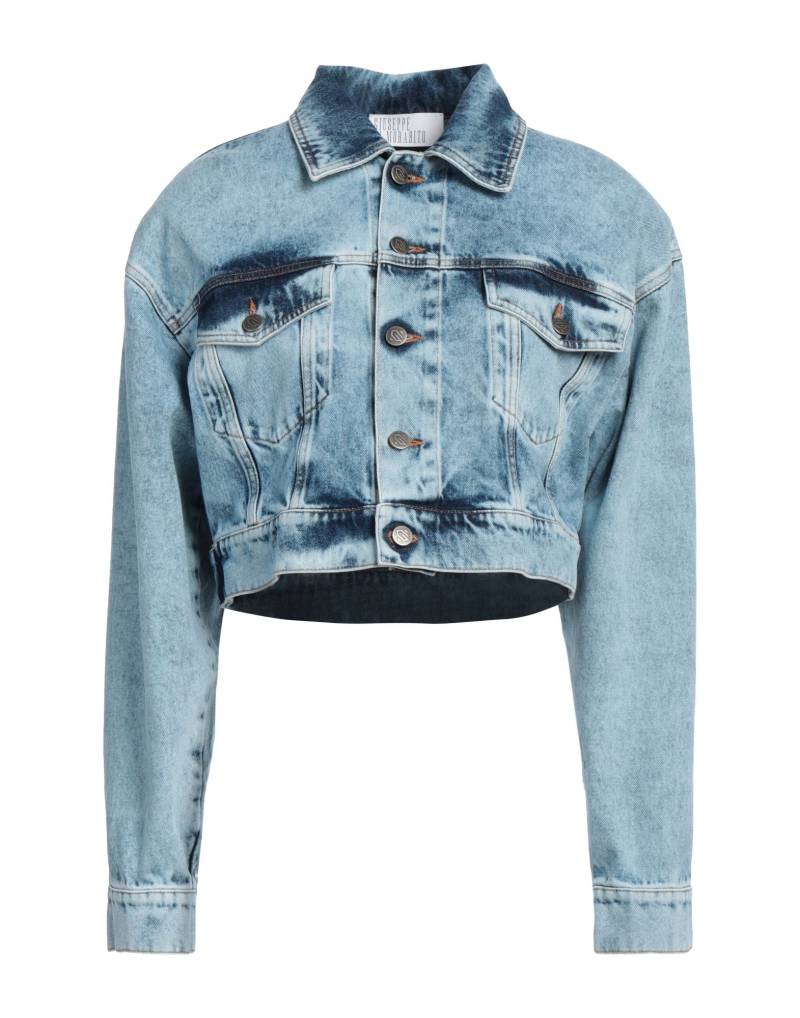 GIUSEPPE DI MORABITO Jeansjacke/-mantel Damen Blau von GIUSEPPE DI MORABITO