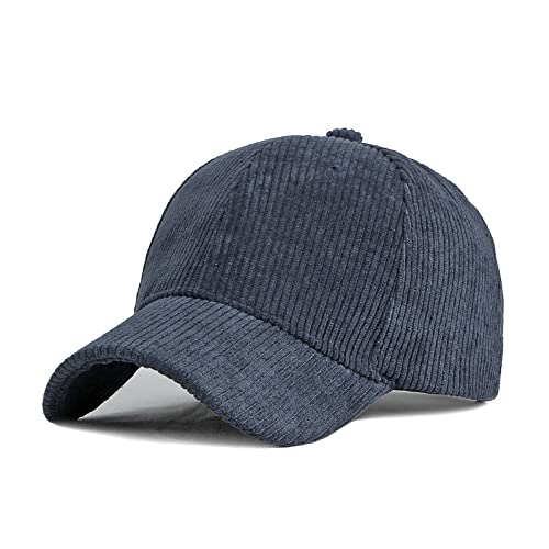 GIVBRO Baseballkappe Herren Damen Cord Verstellbare Kappe Hut Unisex Polo Sport Casual Einfarbig Herbst Winter Cap, marineblau, Einheitsgröße von GIVBRO