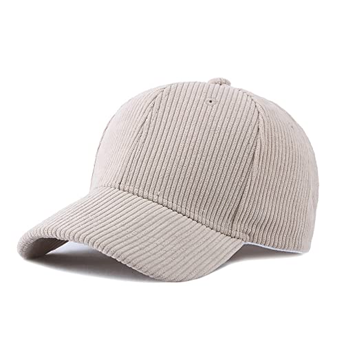 GIVBRO Baseballkappe Herren Damen Cord Verstellbare Kappe Hut Unisex Polo Sport Casual Einfarbig Herbst Winter Cap Sonnenhut Sportmütze, beige, 6 3/4/ 7 3/8 von GIVBRO