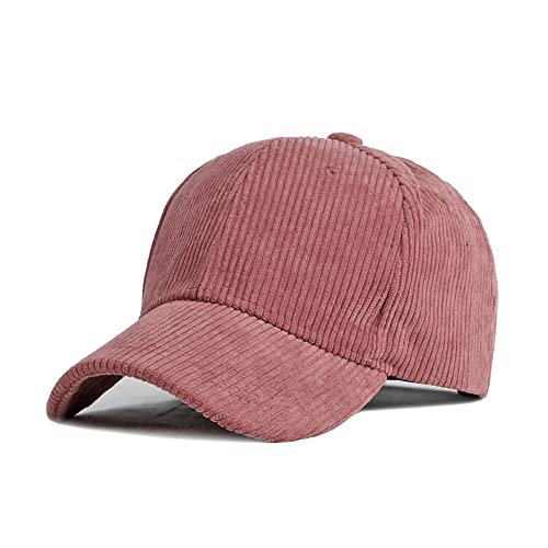 GIVBRO Baseballkappe Herren Damen Cord Verstellbare Kappe Hut Unisex Polo Sport Casual Einfarbig Herbst Winter Cap Sonnenhut Sportmütze Rose Pink von GIVBRO