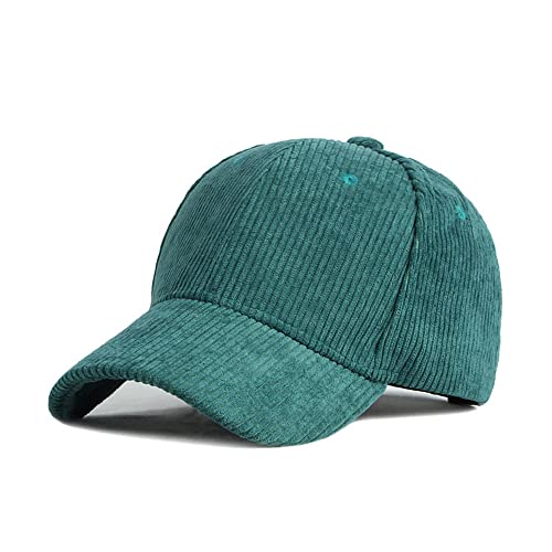 GIVBRO Baseballkappe für Herren und Damen, Kordsamt, verstellbar, Unisex, Polo, Sport, lässig, einfarbig, Herbst, Winter, Sonnenhut, Sportmütze, grün, Einheitsgröße von GIVBRO