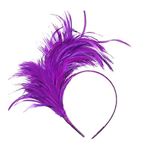GIVBRO Federn Stirnbänder Geburtstag Party Haarreifen Kopfbedeckung Tanz Kopfschmuck für Kostüm Zubehör Foto Requisiten Lila von GIVBRO