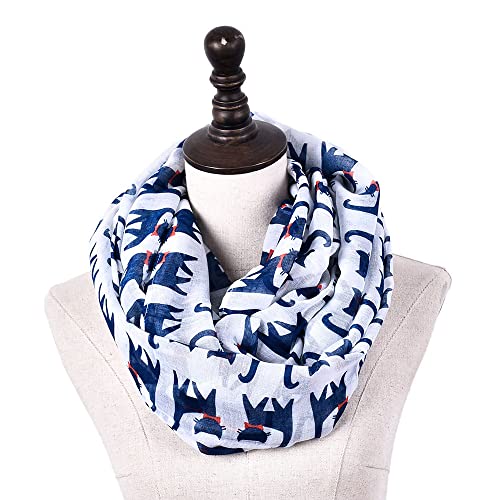 GIVBRO Frauen Loop Schal Katze Gedruckt Halswärmer Voile Infinity Schals Halsbekleidung für Damen Herbst Winter Dress Up von GIVBRO