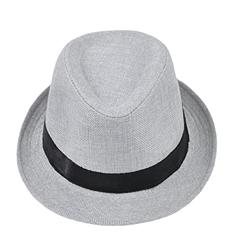 GIVBRO Herren-Sonnenhut aus Leinen, breite Krempe, Netzstoff, Fedora, Trilby, Visier, Hut, Panamahut, faltbar, für den Außenbereich, Sommer, Strand von GIVBRO