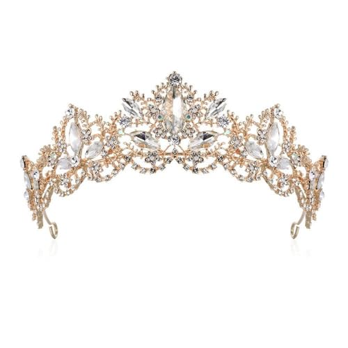 GIVBRO Strass Tiara Krone Hochzeit Braut Tiaras Cosplay Prom Party Kostüme Haarschmuck für Braut Frauen Mädchen, Einheitsgröße, Metalllegierung von GIVBRO