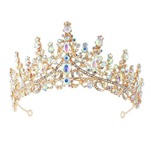 GIVBRO Strass Tiara Krone Hochzeit Braut Tiaras Stirnband Cosplay Party Kostüme Frauen Mädchen Haarschmuck, Einheitsgröße, Metalllegierung von GIVBRO