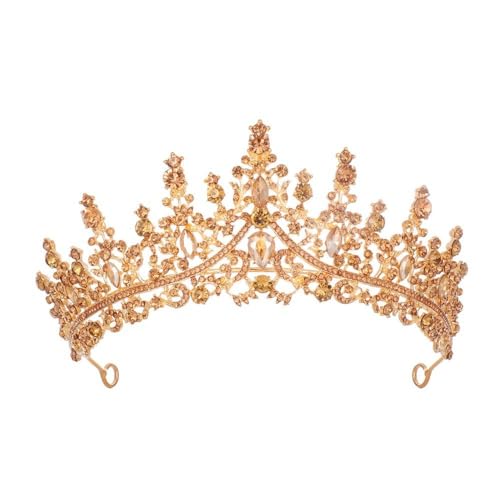 GIVBRO Strass Tiara Krone Hochzeit Braut Tiaras Stirnband Cosplay Party Kostüme Frauen Mädchen Haarschmuck, Einheitsgröße, Metalllegierung von GIVBRO