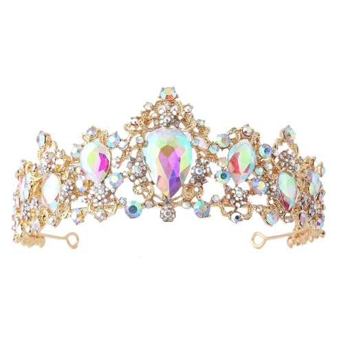 GIVBRO Strass Tiara Krone Hochzeit Tiaras Stirnband Cosplay Prom Party Kostüme Haarschmuck für Braut Frauen Mädchen, Einheitsgröße, Metalllegierung von GIVBRO