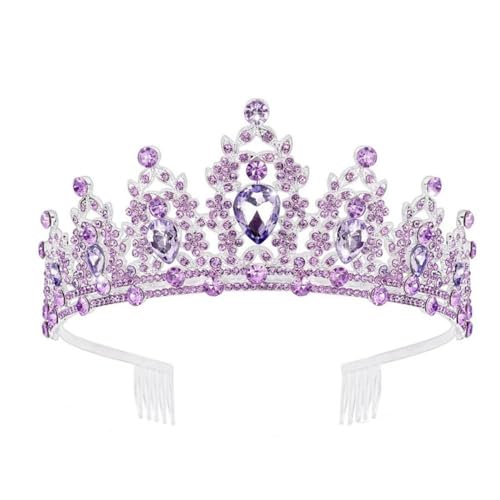 GIVBRO Strass Tiara Krone mit Kämmen Frauen Hochzeit Braut Tiaras Abschlussbälle Festzüge Geburtstag Party Kostüme Königin Haarschmuck, Einheitsgröße, Metalllegierung von GIVBRO