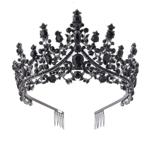 GIVBRO Strass Tiara Krone mit Kämmen Hochzeit Braut Diademe Abschlussbälle Cosplay Party Kostüme Frauen Mädchen Haarschmuck, Einheitsgröße, Metalllegierung von GIVBRO