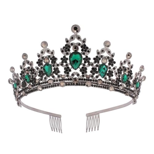 GIVBRO Strass Tiara Krone mit Kämmen Hochzeit Braut Tiaras Abschlussbälle Festzüge Geburtstag Party Kostüme Frauen Mädchen Haarschmuck, Einheitsgröße, Metalllegierung von GIVBRO