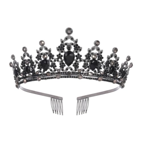 GIVBRO Strass Tiara Krone mit Kämmen Hochzeit Braut Tiaras Abschlussbälle Festzüge Geburtstag Party Kostüme Königin Haarschmuck für Frauen Mädchen, Einheitsgröße, Metalllegierung von GIVBRO