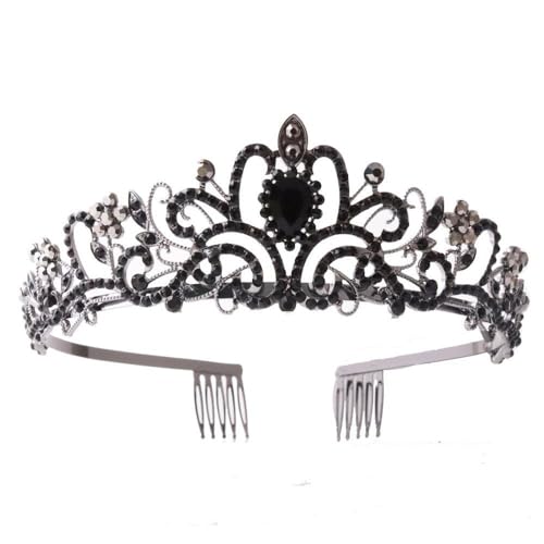 GIVBRO Strass Tiara Krone mit Kämmen Hochzeit Braut Tiaras Abschlussball Cosplay Party Kostüme Königin Haarschmuck für Frauen Mädchen, Einheitsgröße, Metalllegierung von GIVBRO