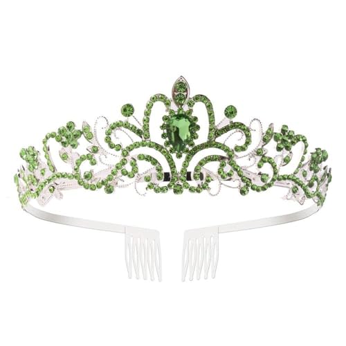 GIVBRO Strass Tiara Krone mit Kämmen Hochzeit Braut Tiaras Abschlussball Cosplay Party Kostüme Königin Haarschmuck für Frauen Mädchen, Einheitsgröße, Metalllegierung von GIVBRO