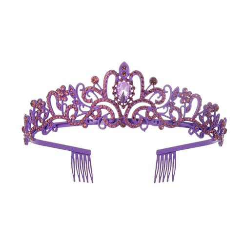 GIVBRO Strass Tiara Krone mit Kämmen Hochzeit Braut Tiaras Abschlussball Cosplay Party Kostüme Königin Haarschmuck für Frauen Mädchen, Einheitsgröße, Metalllegierung von GIVBRO