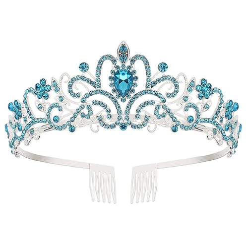 GIVBRO Strass Tiara Krone mit Kämmen Hochzeit Braut Tiaras Stirnband Cosplay Party Kostüme Frauen Mädchen Haarschmuck, Einheitsgröße, Metalllegierung von GIVBRO