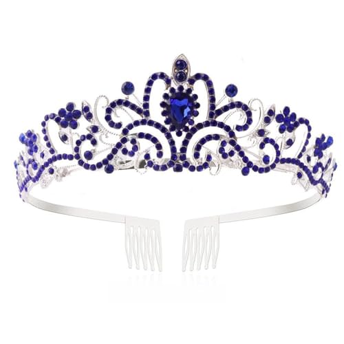 GIVBRO Strass Tiara Krone mit Kämmen Hochzeit Braut Tiaras Stirnband Cosplay Party Kostüme Frauen Mädchen Haarschmuck, Einheitsgröße, Metalllegierung von GIVBRO