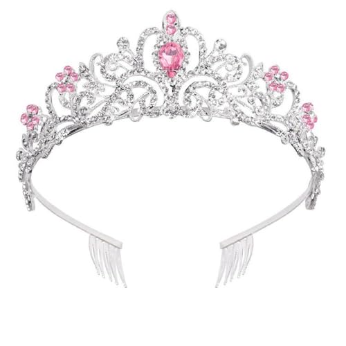 GIVBRO Strass Tiara Krone mit Kämmen Hochzeit Braut Tiaras Stirnband Cosplay Party Kostüme Frauen Mädchen Haarschmuck, Einheitsgröße, Metalllegierung von GIVBRO