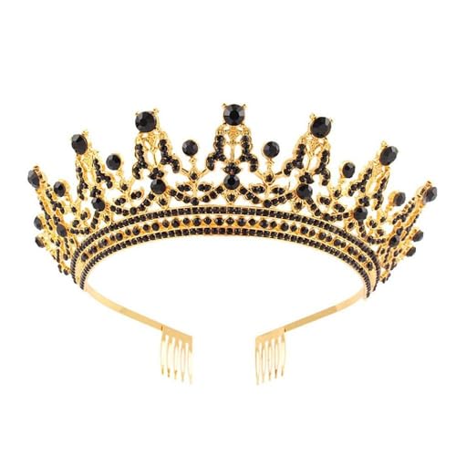 GIVBRO Strass Tiara Krone mit Kämmen Hochzeit Braut Tiaras Stirnband Cosplay Party Kostüme Haarschmuck für Frauen Mädchen, Einheitsgröße, Metalllegierung von GIVBRO