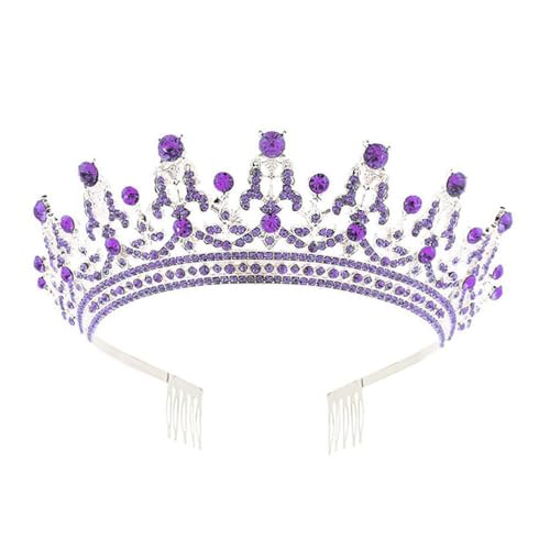 GIVBRO Strass Tiara Krone mit Kämmen Hochzeit Braut Tiaras Stirnband Cosplay Party Kostüme Haarschmuck für Frauen Mädchen, Einheitsgröße, Metalllegierung von GIVBRO