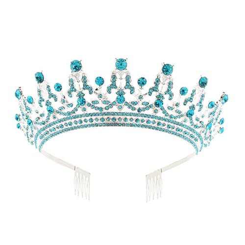 GIVBRO Strass Tiara Krone mit Kämmen Hochzeit Braut Tiaras Stirnband Cosplay Party Kostüme Haarschmuck für Frauen Mädchen, Einheitsgröße, Metalllegierung von GIVBRO