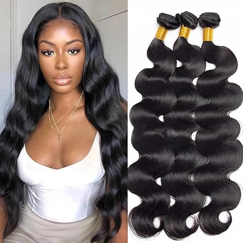 GIVEAMBW Echthaarpakete mit 50,8 cm, 51 cm und 55,9 cm, mit Körperwellen, 100 % unverarbeitetes brasilianisches Echthaar, 12 A, 3 Bündel Echthaarverlängerungen für schwarze Frauen GIVEAMBW Echthaarpakete mit 50,8 cm, 51 cm und 55,9 cm, mit Körperwellen, 100 % unverarbeitetes brasilianisches Echthaar, 12 A, 3 Bündel Echthaarverlängerungen für schwarze Frauen von GIVEAMBW