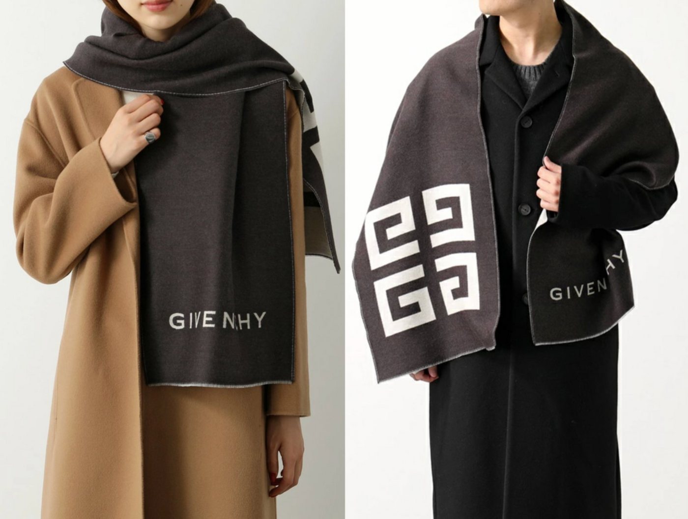 GIVENCHY Strickschal GIVENCHY Unisex Wool Silk 4G Logo Scarf Schal Mufflers Stola Tuch 35 c von GIVENCHY