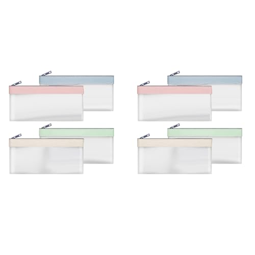 GIWFBQTR 8 Stück Geldbeutel mit Reißverschluss, Geldumschläge, Geldbeutel, Durchsichtige Bankeinzahlungsbeutel, Bankbeutel, Geldbeutel, Münzbeutel von GIWFBQTR