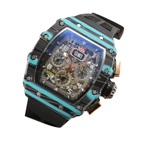 GIWFBQTR Luxuriöse Herrenuhr im Mechanischen Stil, Wasserdicht, 6-, Sekundenzeiger, Weinfassförmige Quarzuhr 3 von GIWFBQTR