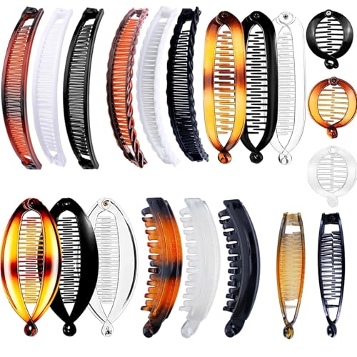 20 Stück Bananen-Clips für das Haar, elastische Haarspangen für Damen und Mädchen, langlebige Pferdeschwanz-Halter, niedliche und stilvolle Haarkämme für den täglichen Gebrauch, ideal für mittellange von GIYAWA
