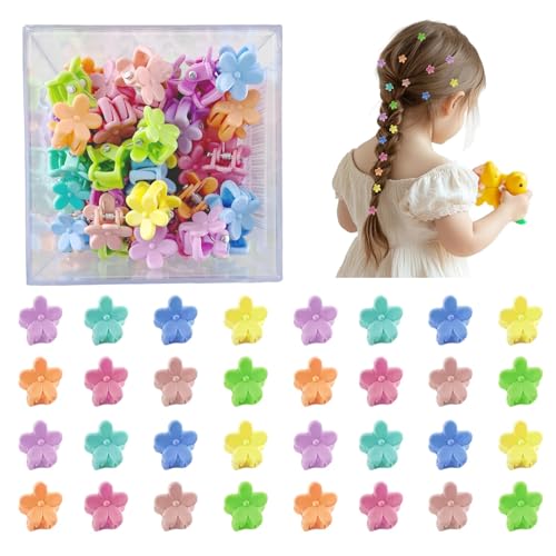 Mini-Haarspangen, kleine Blumenklammern, mit schicker Box, niedliches Mädchen-Haar-Accessoire für Kleinkinder, Mädchen, Frauen, 80 Stück Mini-Haarspangen, kleine Blumenklammern, mit schicker Box, niedliches Mädchen-Haar-Accessoire für Kleinkinder, Mädchen, Frauen, 80 Stück von GIYAWA