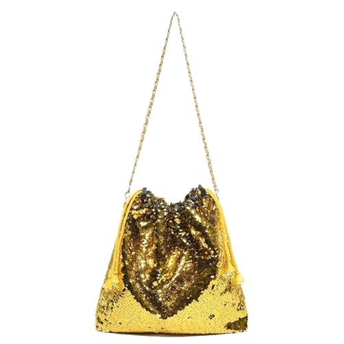 Abendtasche Damen Eimertasche Umhängetasche Damen Party Tragetaschen Damenhandtaschen Mädchen Glitzer Geldbörsen(Gold) von GIYXHU