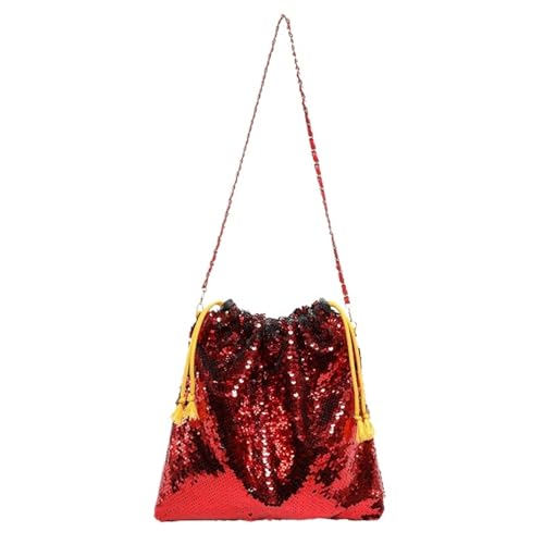 Abendtasche Damen Eimertasche Umhängetasche Damen Party Tragetaschen Damenhandtaschen Mädchen Glitzer Geldbörsen(Red) von GIYXHU