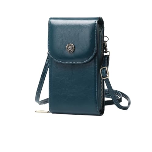 GIYXHU Damen Crossbody Schultertasche PU Leder Handytasche Kartenetui(Blue) von GIYXHU