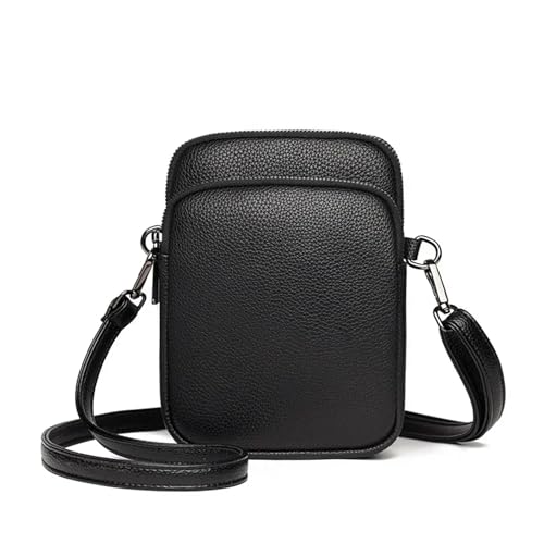 GIYXHU Damen Leder Handytasche Umhängetaschen for Frauen Tasche Designer Umhängetasche Messenger Bags(Black) von GIYXHU