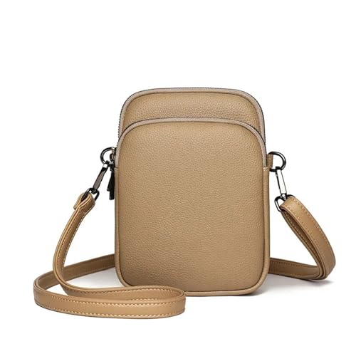 GIYXHU Damen Leder Handytasche Umhängetaschen for Frauen Tasche Designer Umhängetasche Messenger Bags(Khaki) von GIYXHU