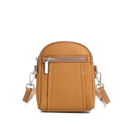 GIYXHU Echtes Leder Kleine Umhängetaschen for Frauen Designer Schulter Geldbörse Reise Telefon Damen Handtaschen(Brown) von GIYXHU