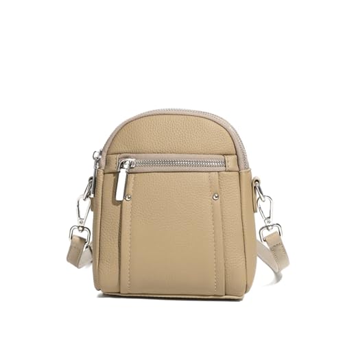 GIYXHU Echtes Leder Kleine Umhängetaschen for Frauen Designer Schulter Geldbörse Reise Telefon Damen Handtaschen(Gray) von GIYXHU