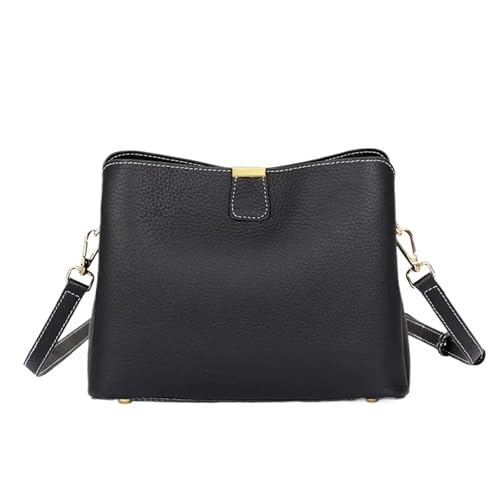 GIYXHU Frauen Tote Leder Weibliche Handtasche Frauen Eimer Tasche Umhängetasche Messenger for Frau(Black) von GIYXHU