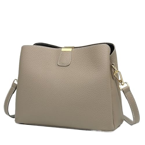 GIYXHU Frauen Tote Leder Weibliche Handtasche Frauen Eimer Tasche Umhängetasche Messenger for Frau(Brown) von GIYXHU