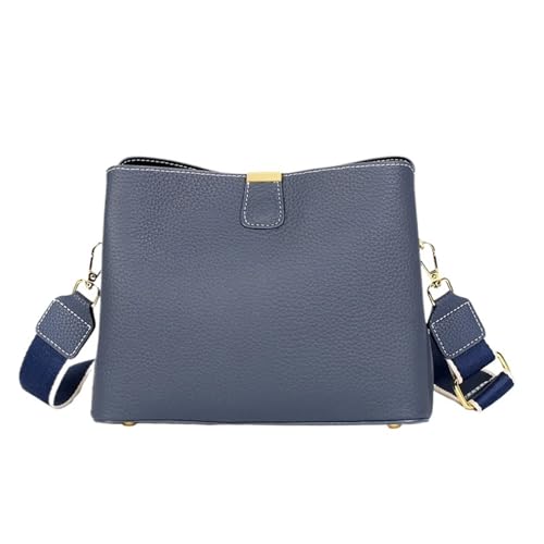 GIYXHU Frauen Tote Leder Weibliche Handtasche Frauen Eimer Tasche Umhängetasche Messenger for Frau(Dark blue) von GIYXHU